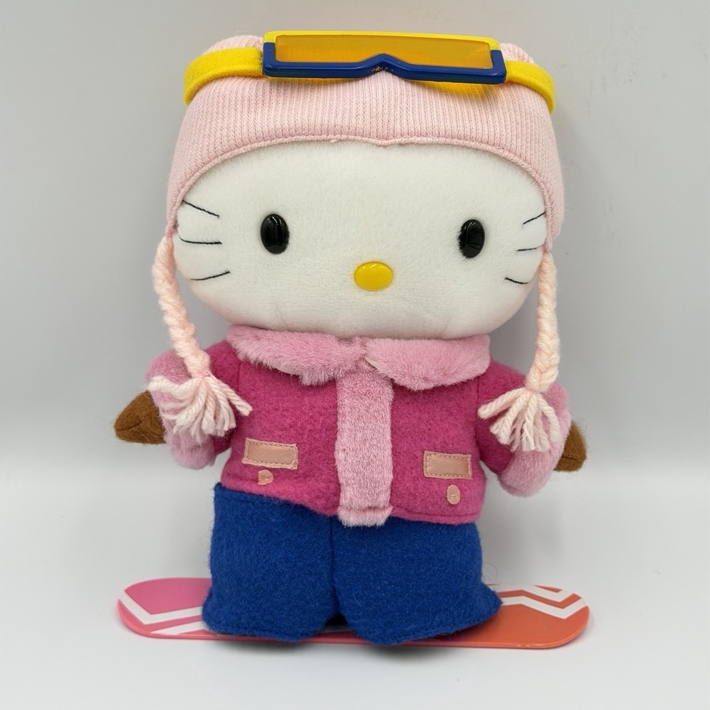 SANRIO Smiles Hello Kitty PLUSH SNOWBOARD VINTAGE 2000 Y2K 11" Doll